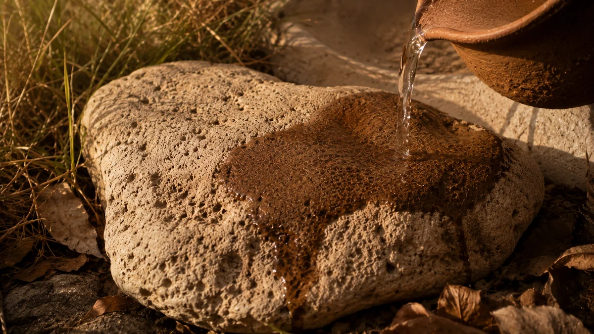 How Arousal Builds in the Body Water poured from a terracotta pitcher darkening a porous stone, a metaphor for blood flow filling tissue as arousal builds.